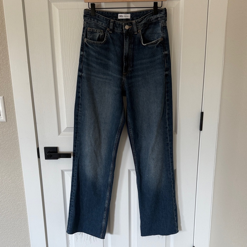 Zara High Rise Dark Blue wide leg Women's Jeans
